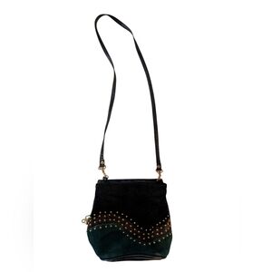 Elegant Black and Green Studded Women's Bag